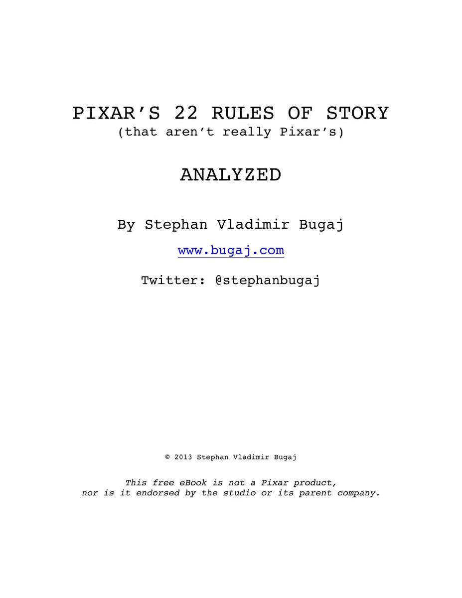 Pixar 22 Rules Analyzed · slide 1