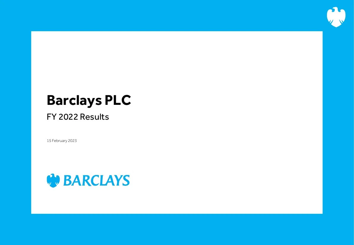 20230215 Barclays FY22 Results Presentation · slide 1