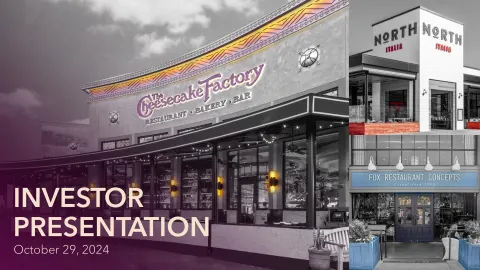Cheesecake Factory | Investor Presentation Deck | 35 slides