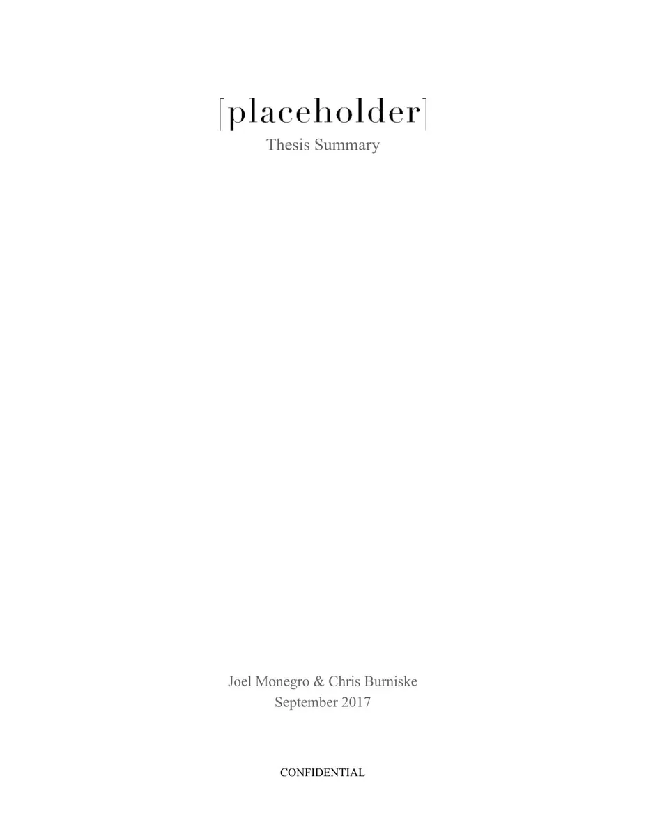 Placeholder Thesis Summary · slide 1