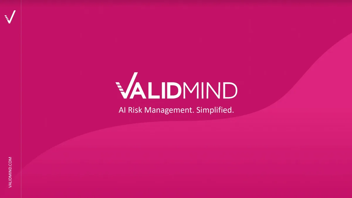 ValidMind, which helps banks with AI risk, used this deck to raise $8M · slide 1