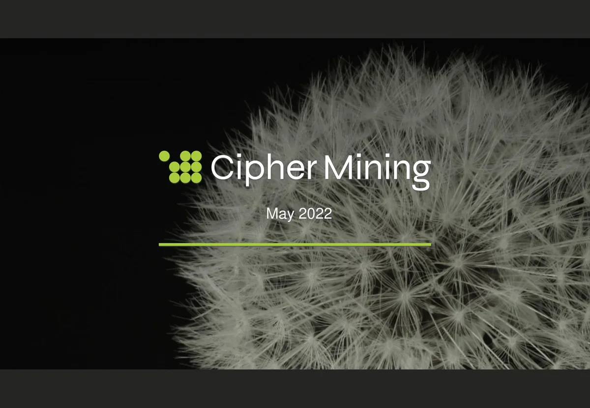 Cipher Mining | Investor Presentation Deck | 19 slides · slide 1