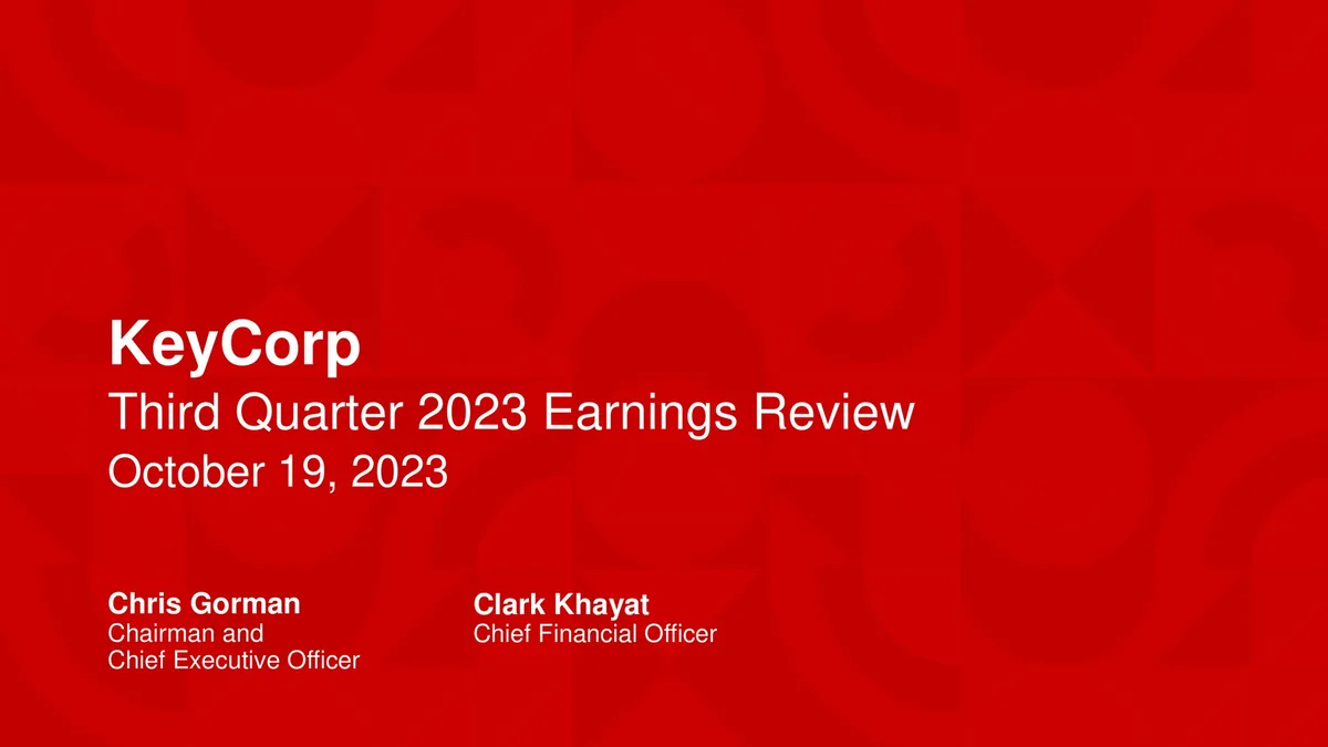 KeyCorp | Results Presentation Deck | 26 slides · slide 1