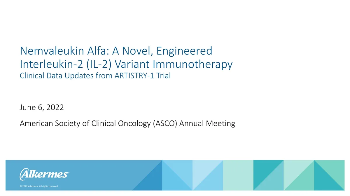 Alkermes | Results Presentation Deck | 26 slides · slide 1