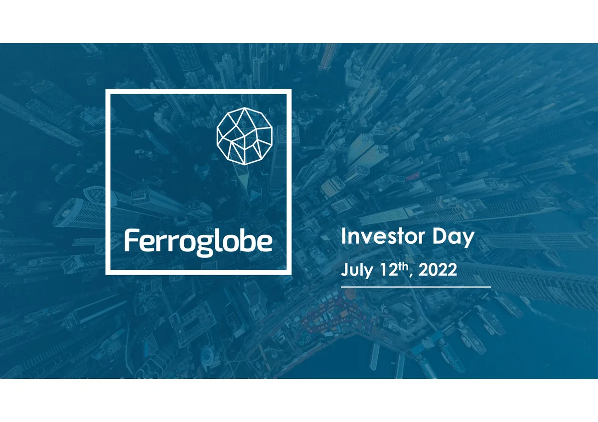 Ferroglobe | Investor Day Presentation Deck | 112 slides · slide 1