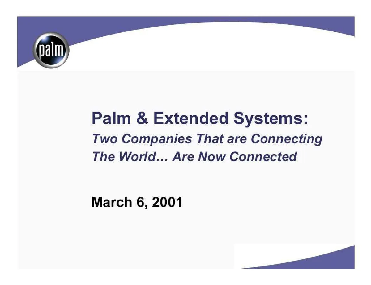Palm Inc. | Mergers and Acquisitions Presentation Deck | 36 slides · slide 1