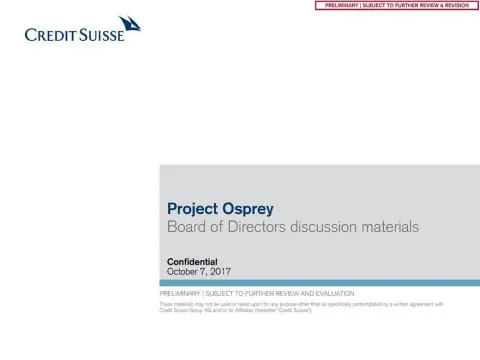 Credit Suisse | Investment Banking Pitch Book | 49 slides