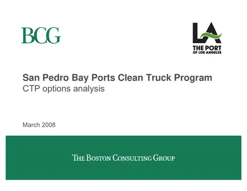BCG San Pedro Bay Clean Truck Program