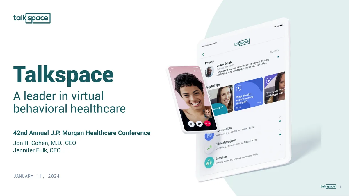 Includes company logo, conference name, presenter names/titles, and date.