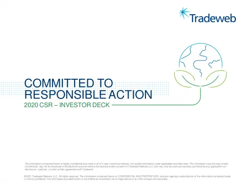Tradeweb | ESG Presentation Deck | 11 slides