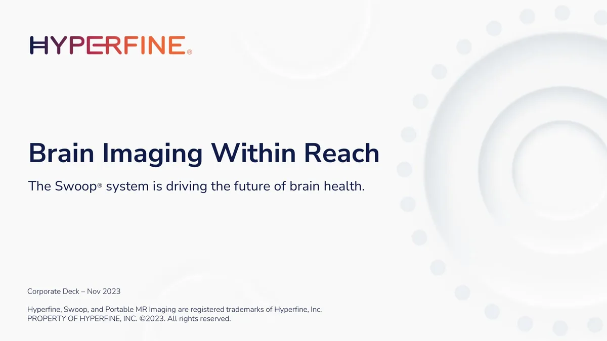 Hyperfine | Investor Presentation Deck | 22 slides · slide 1