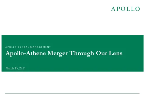 Apollo Global Management | Mergers and Acquisitions Presentation Deck | 48 slides