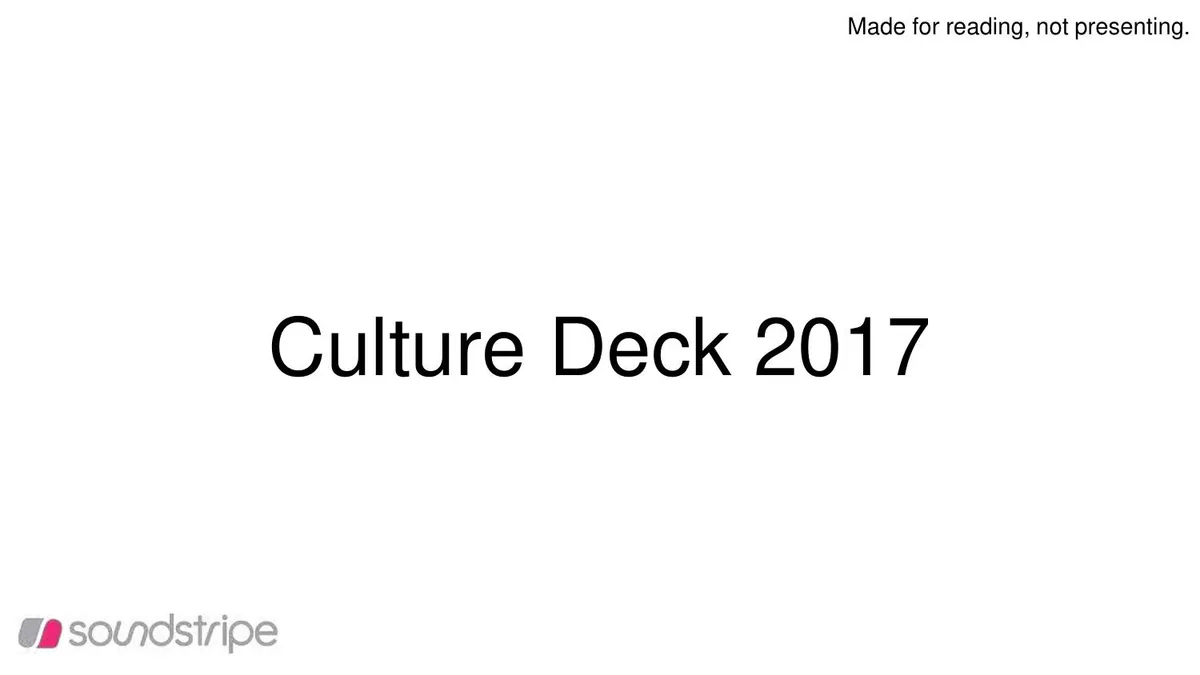 Soundstripe culture deck · slide 1