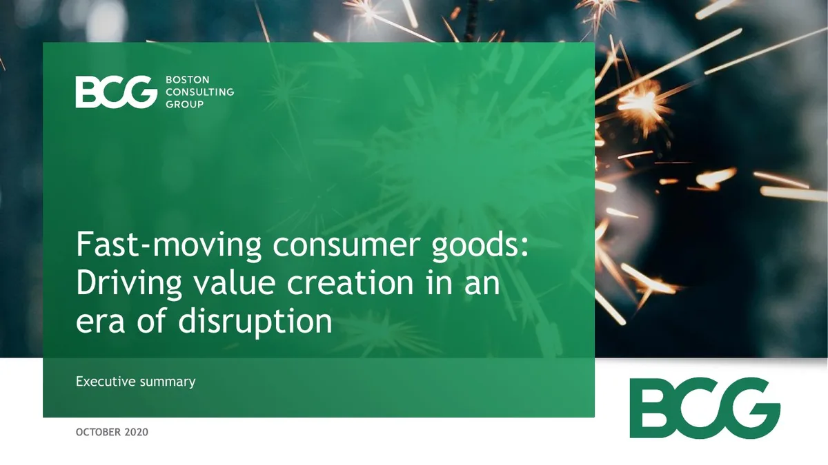 Fast-moving consumer goods: Driving value creation in an era of disruption · slide 1