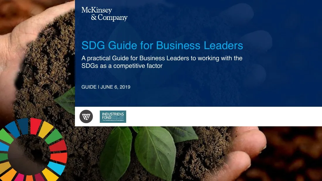 Includes logos for McKinsey & Company, V1, and Industriens Fond.