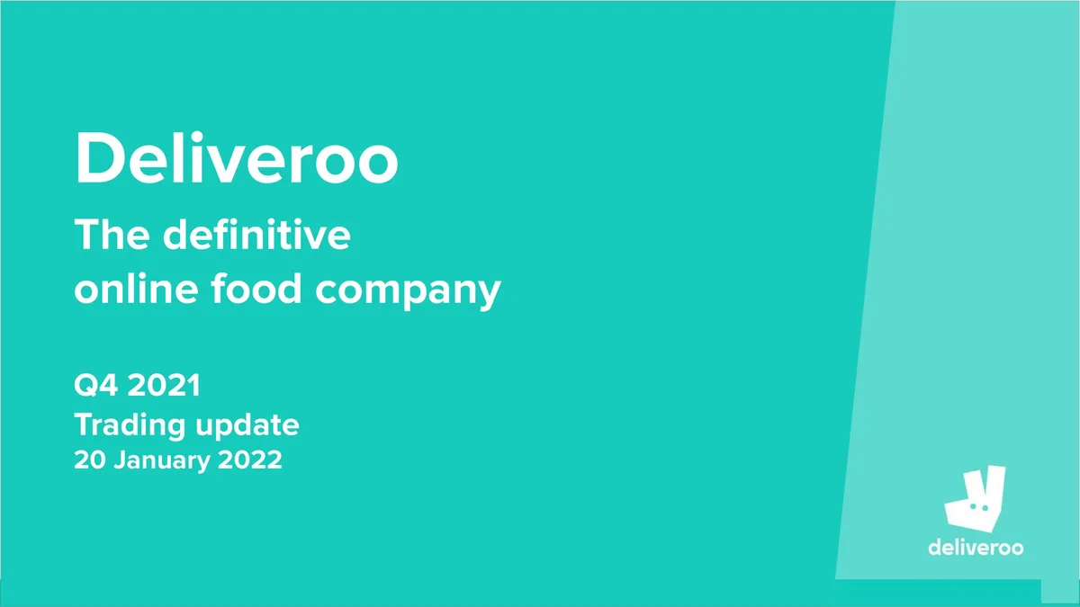Deliveroo | Results Presentation Deck | 14 slides · slide 1