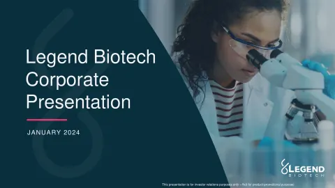 Legend Biotech | Investor Presentation Deck | 14 slides