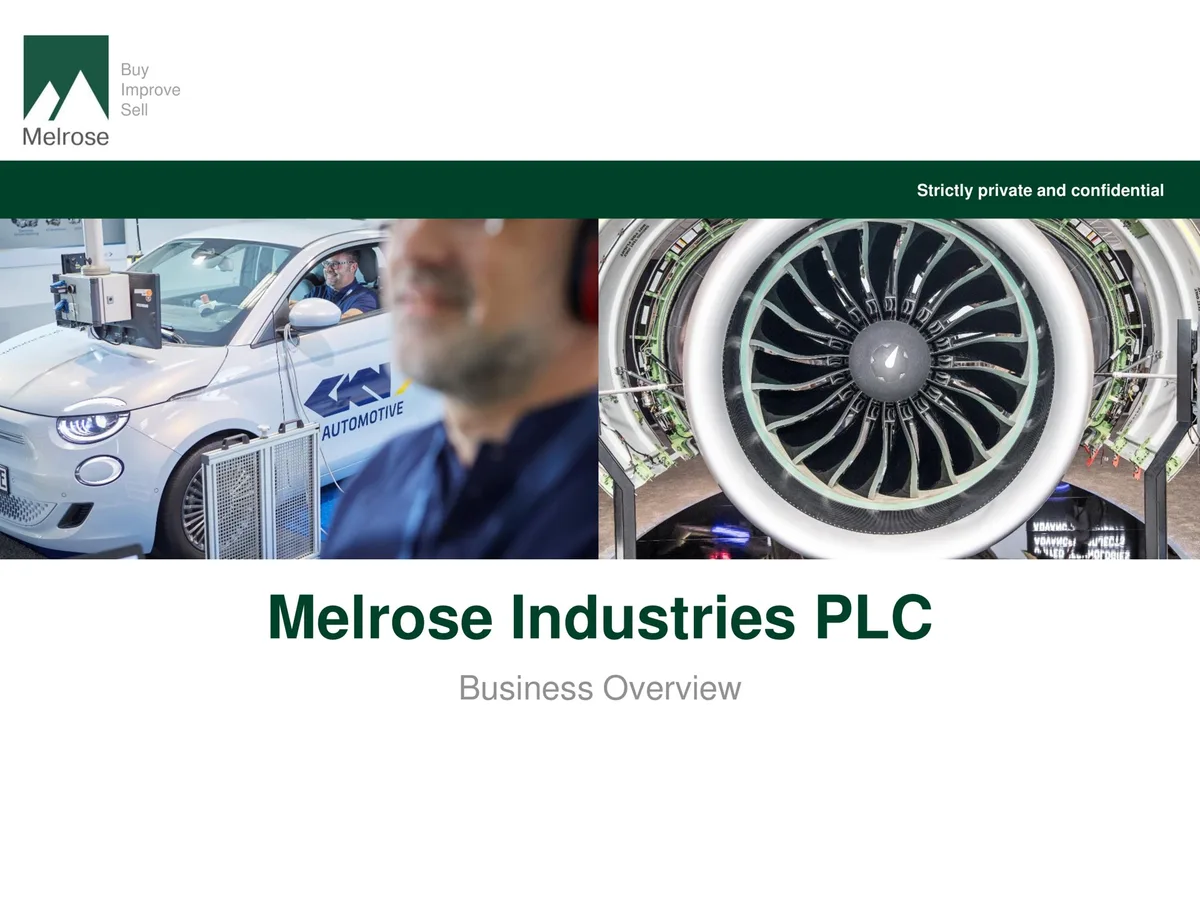 Melrose | Investor Presentation Deck | 37 slides · slide 1