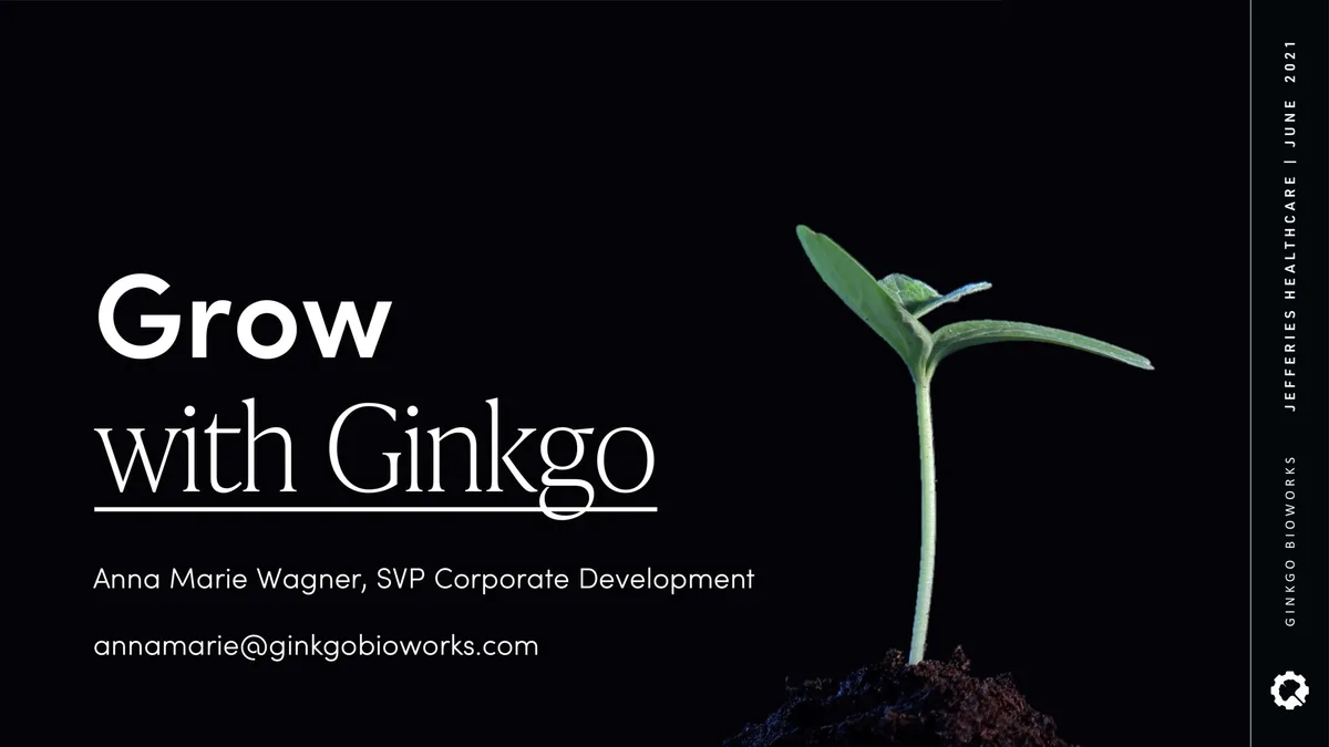Ginkgo | Investor Conference Presentation Deck | 43 slides · slide 1