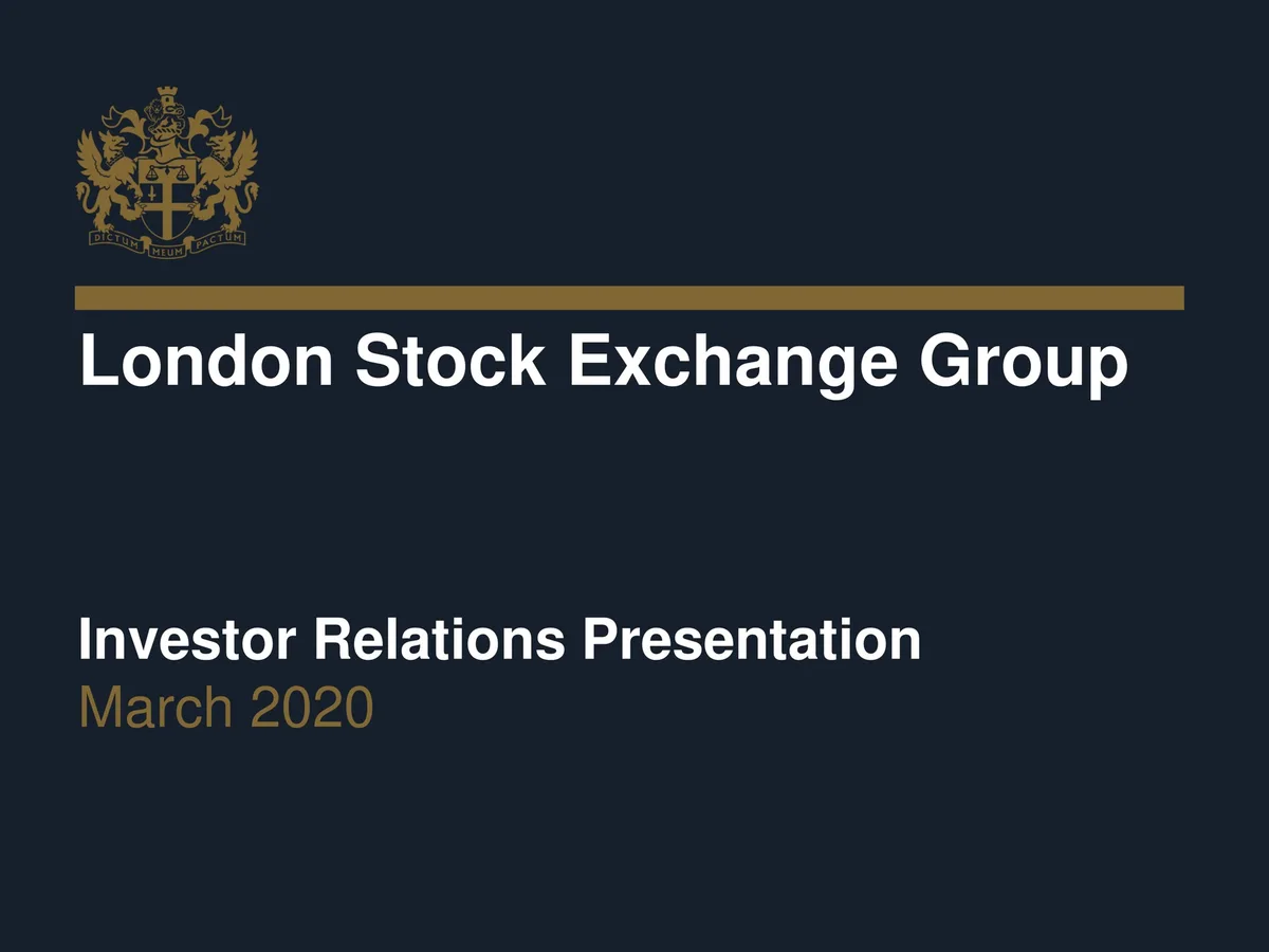 LSE | Investor Presentation Deck | 41 slides · slide 1