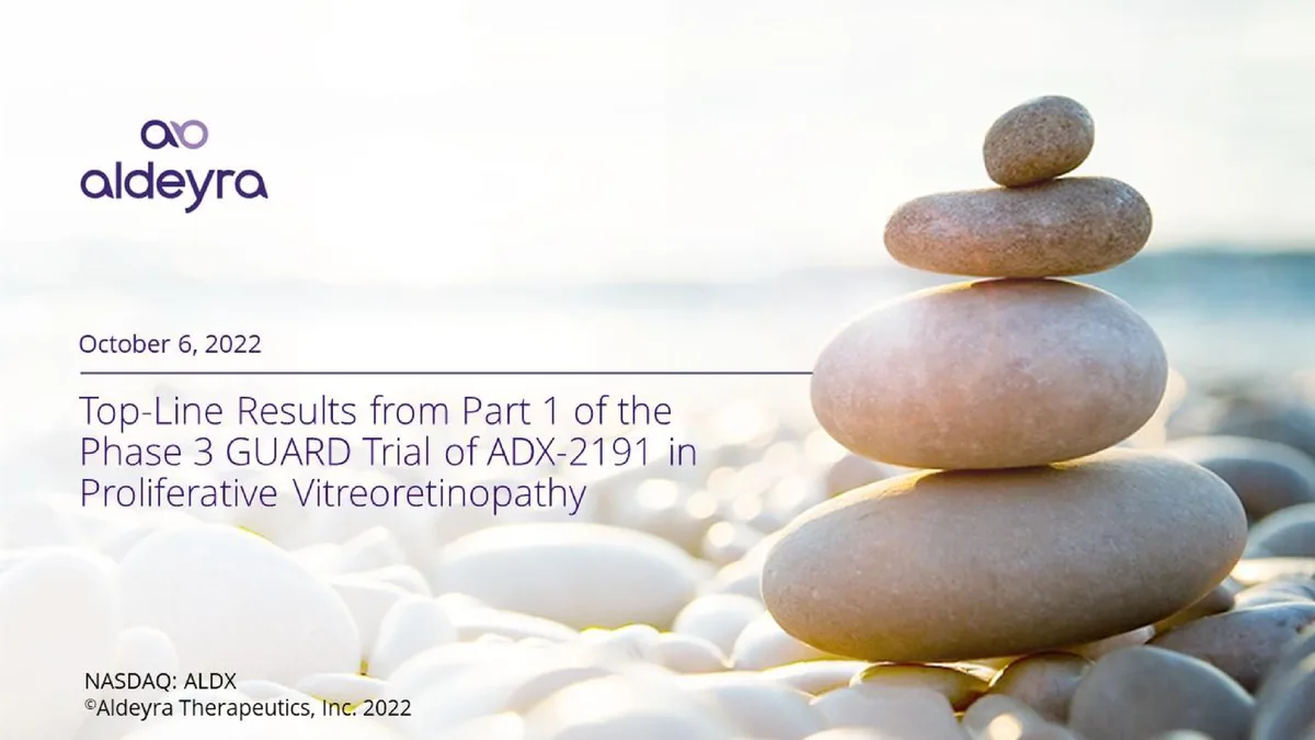 Aldeyra Therapeutics | Results Presentation Deck | 13 slides · slide 1