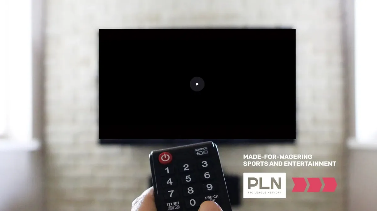 The slide uses a visual metaphor of a TV remote to suggest a media/entertainment focus.