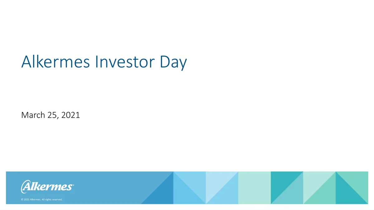 Alkermes | Investor Day Presentation Deck | 144 slides · slide 1