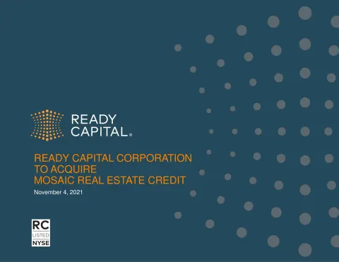 Ready Capital | Mergers and Acquisitions Presentation Deck | 20 slides