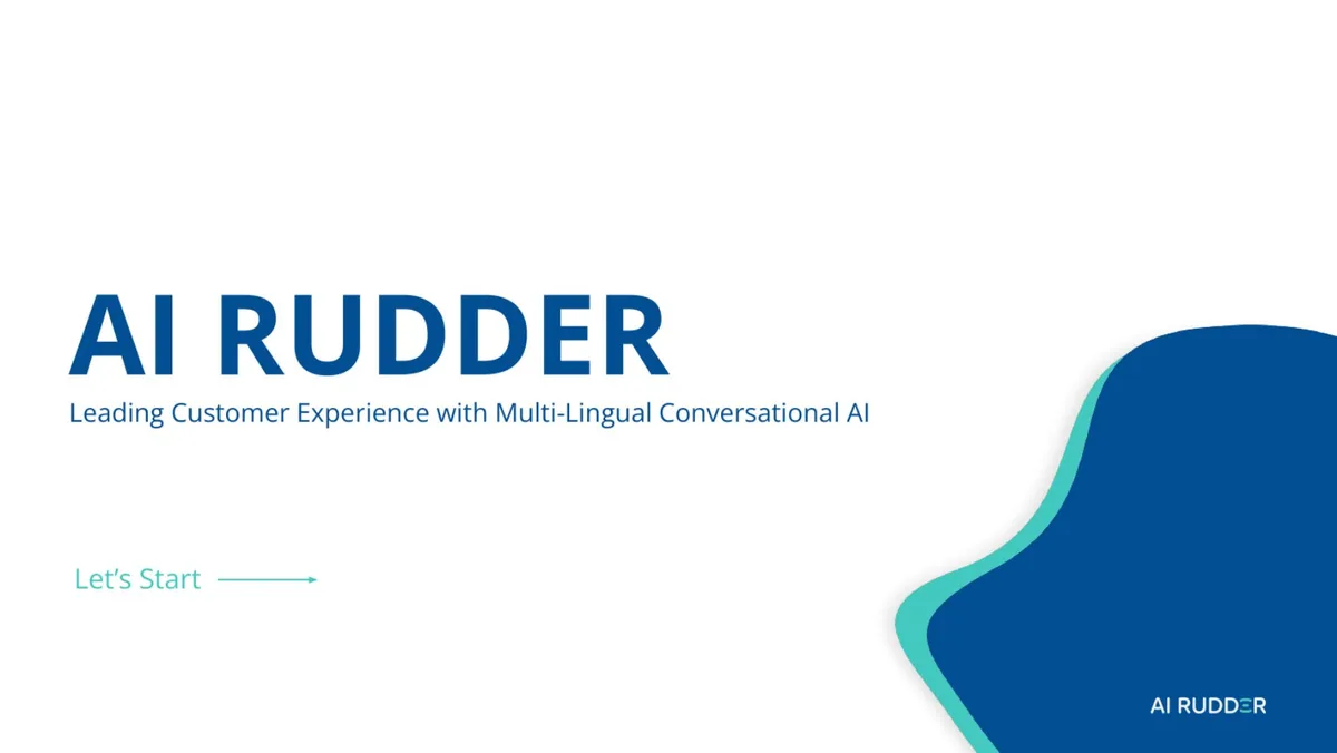 Check out the 8-slide deck AI Rudder used to raise its $50 million Series B to supplement customer service agents with voice assistants · slide 1