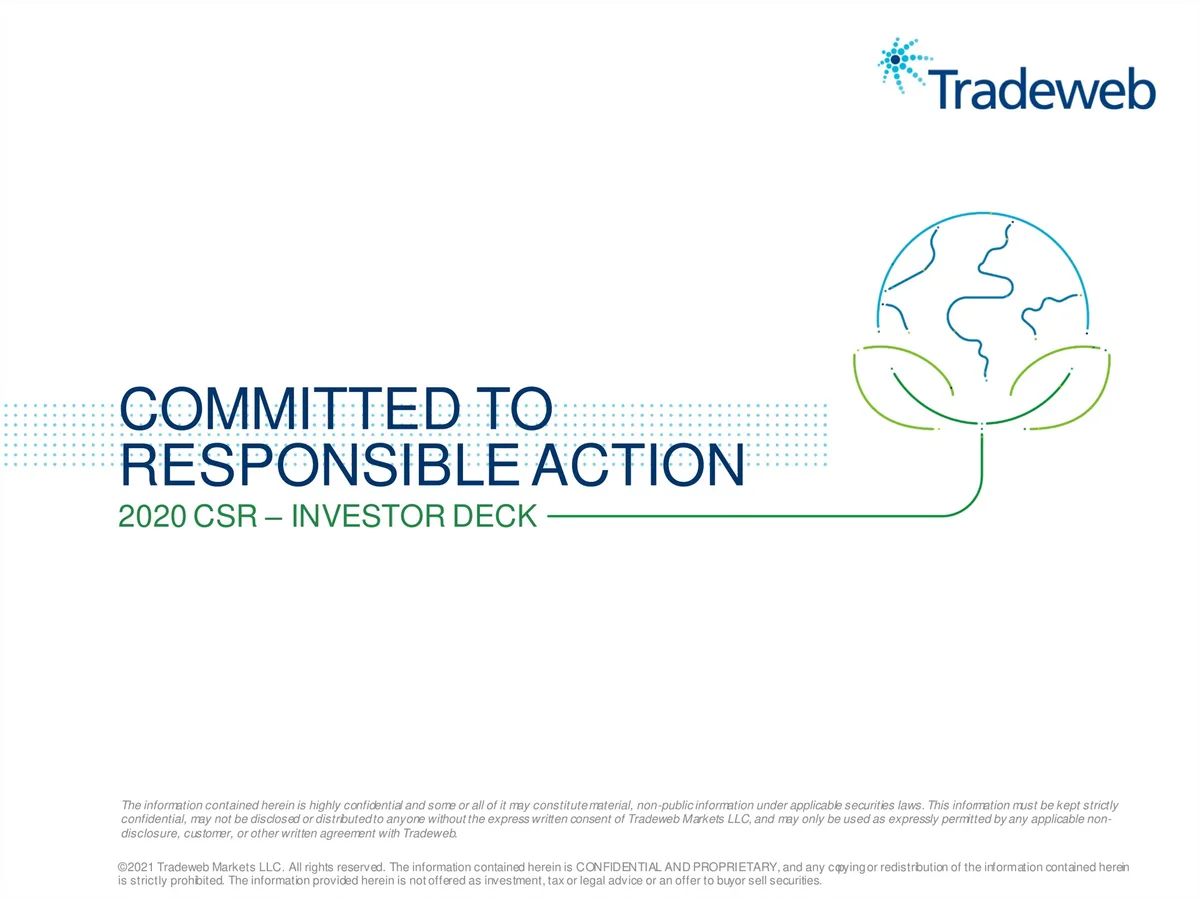 Tradeweb | ESG Presentation Deck | 11 slides · slide 1