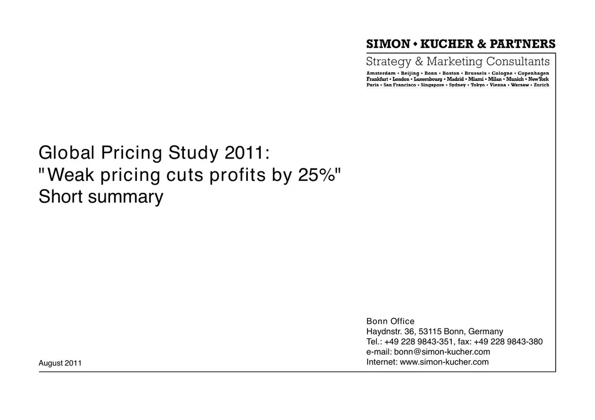 Global Pricing Study 2011 · slide 1