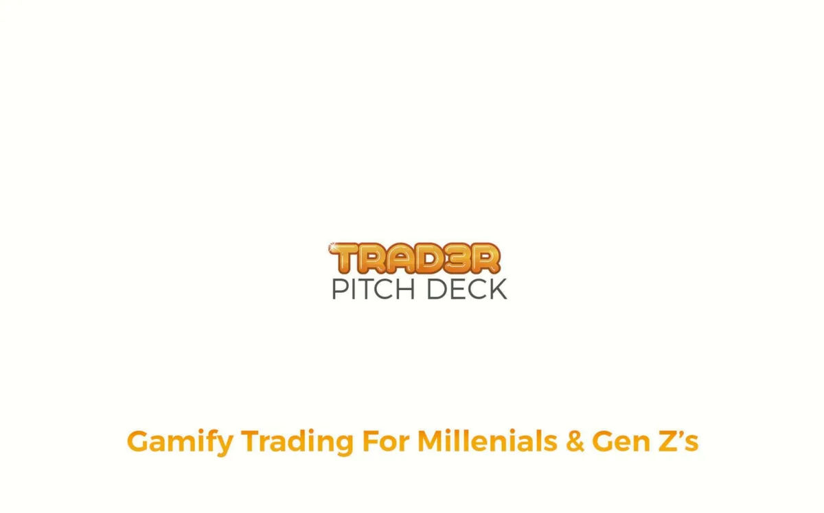 Here's the pitch deck that convinced Oliver Wyman's founder to back Trad3r · slide 1