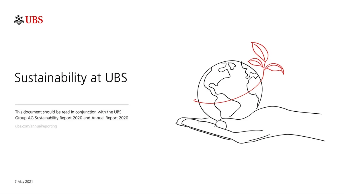 UBS | ESG Presentation Deck | 24 slides · slide 1
