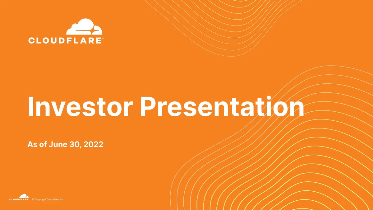 Cloudflare | Investor Presentation Deck | 34 slides · slide 1