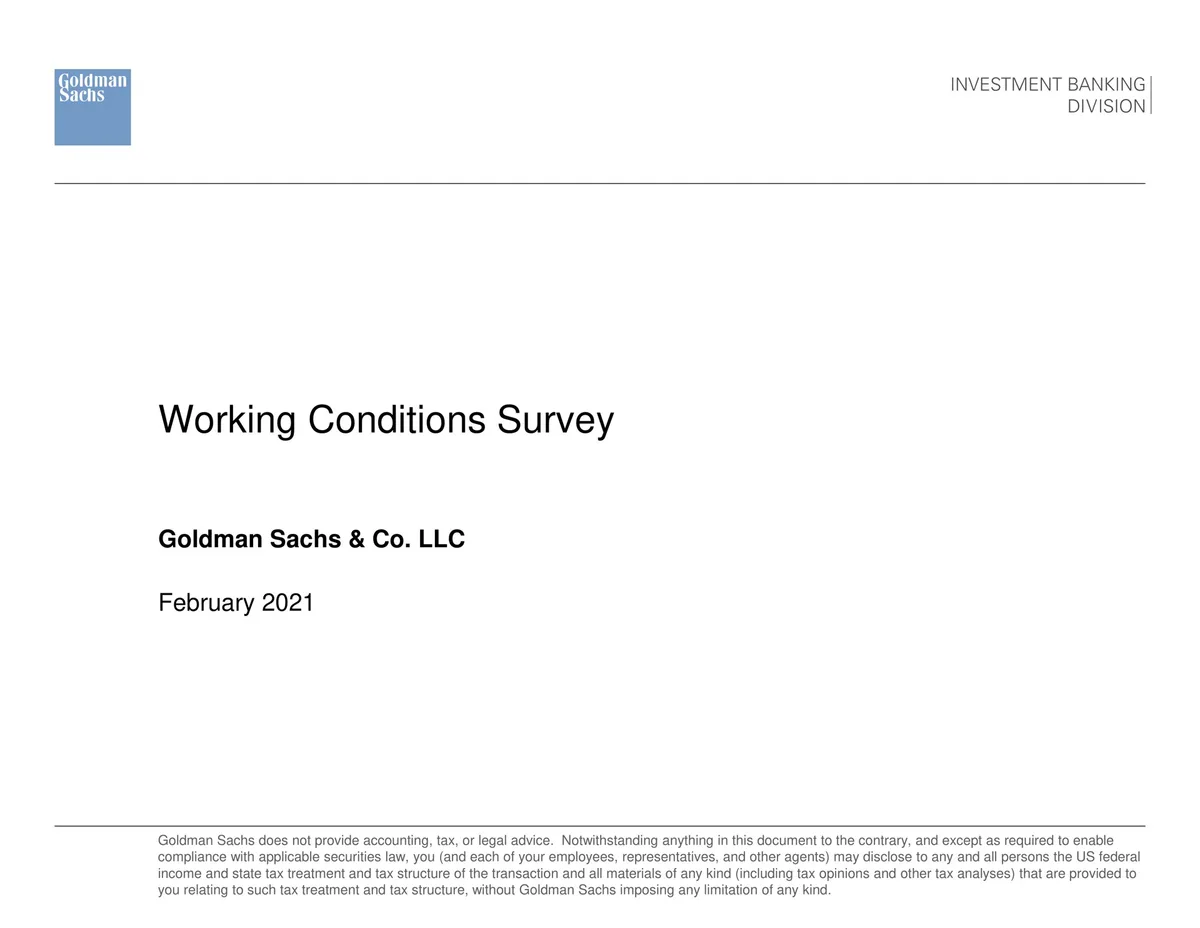 Goldman Sachs | Internal Communication Presentation Deck | 11 slides · slide 1