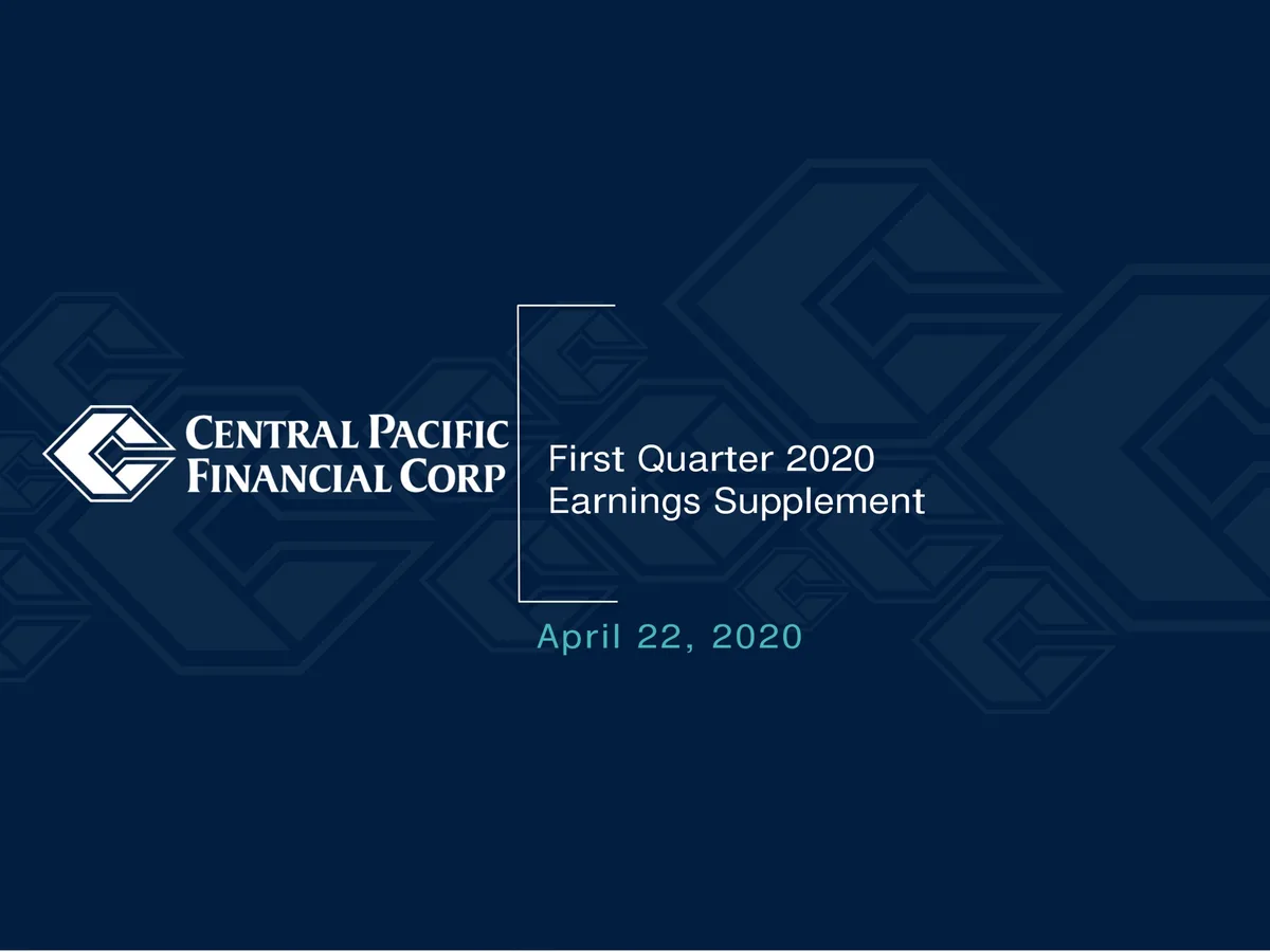 Central Pacific Financial | Results Presentation Deck | 20 slides · slide 1