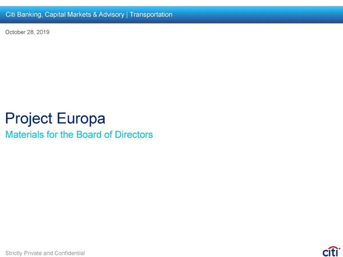 Citi | Investment Banking Pitch Book | 25 slides · slide 1