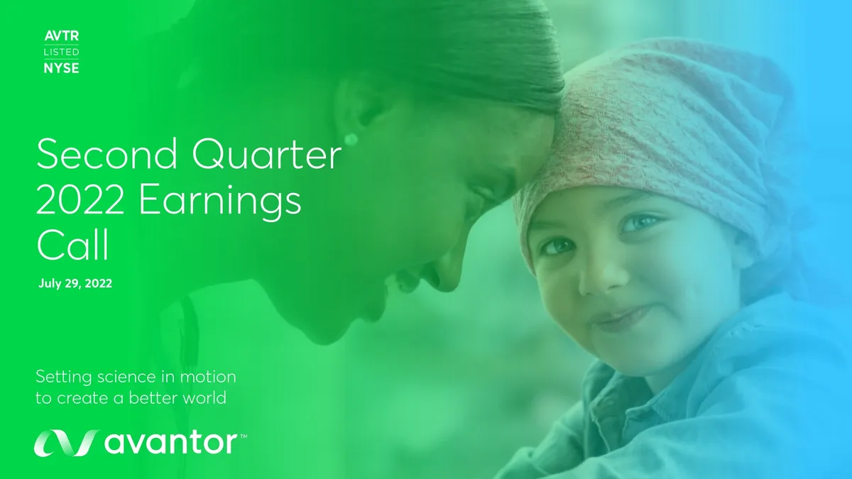 Avantor | Results Presentation Deck | 19 slides · slide 1
