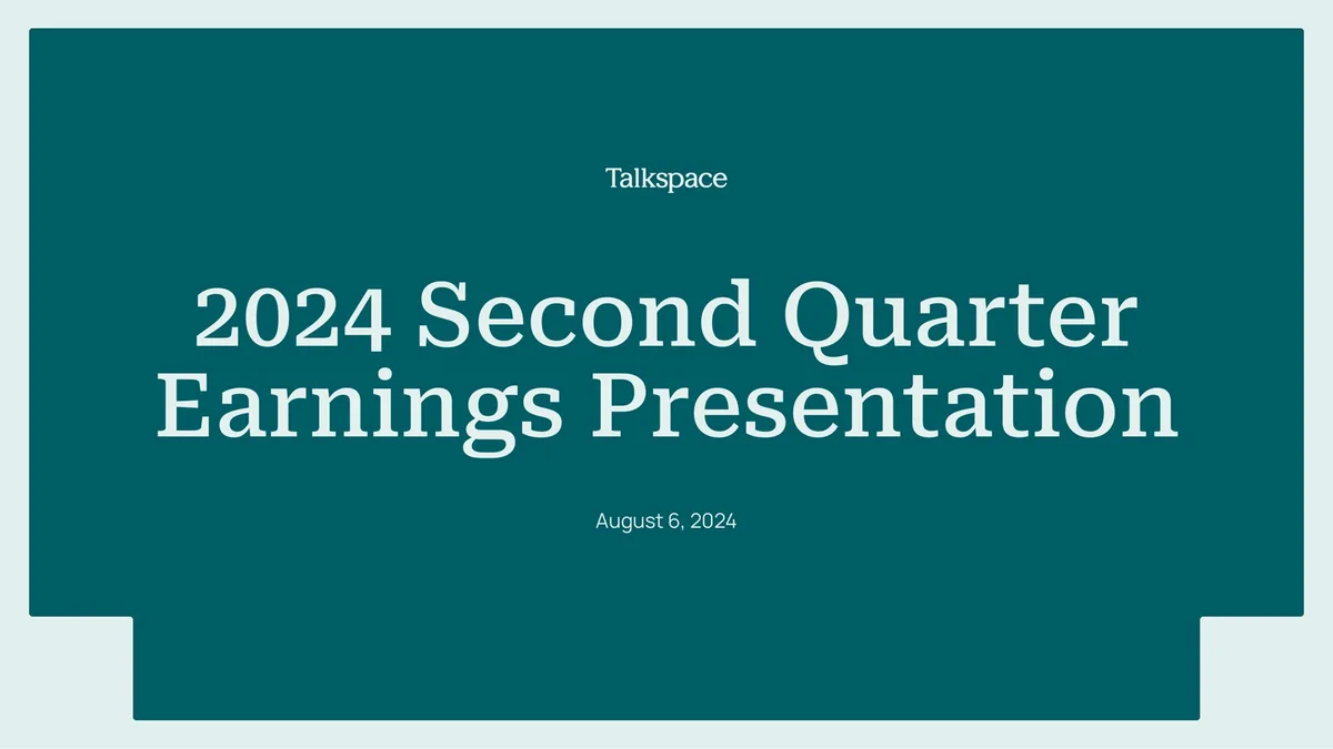 Talkspace | Results Presentation Deck | 11 slides · slide 1