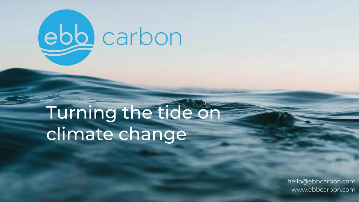 Ebb Carbon: Ocean carbon removal startup raises $20 million Series A · slide 1