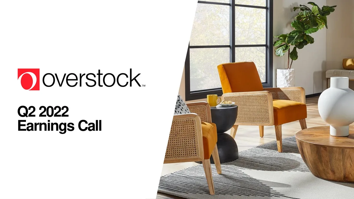Overstock | Results Presentation Deck | 33 slides · slide 1