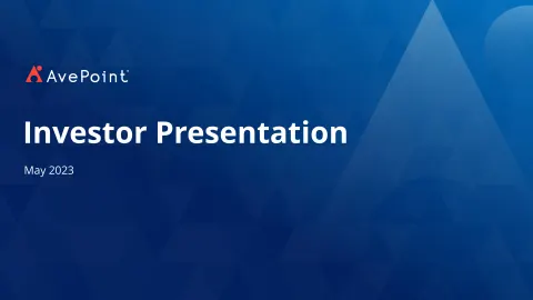 AvePoint | Investor Presentation Deck | 26 slides