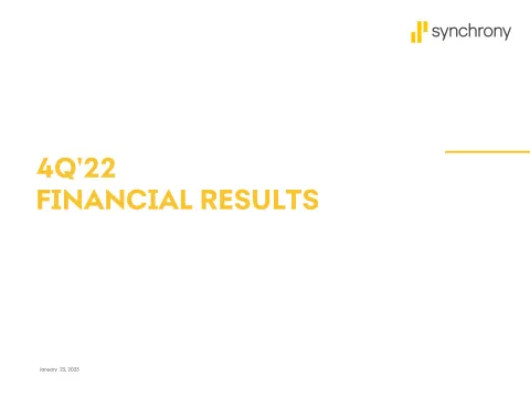 Synchrony Financial | Results Presentation Deck | 20 slides
