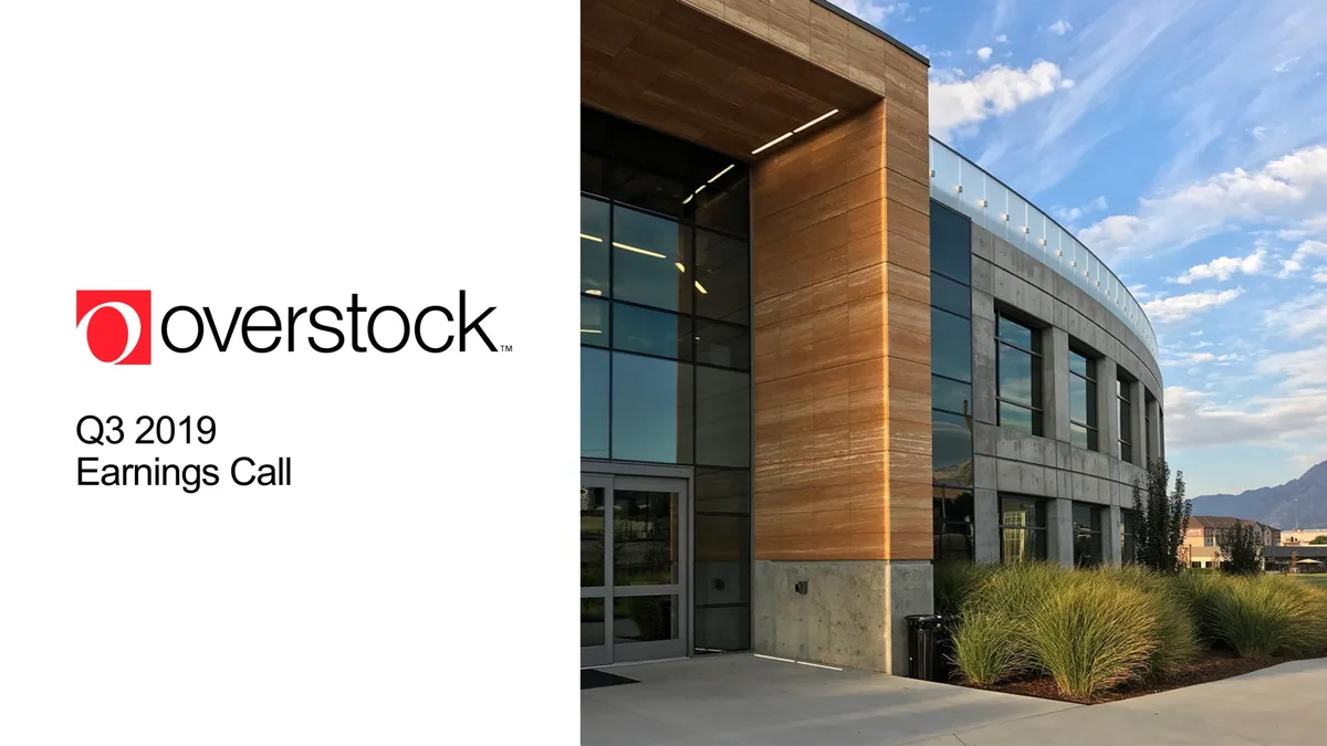 Overstock | Results Presentation Deck | 57 slides · slide 1