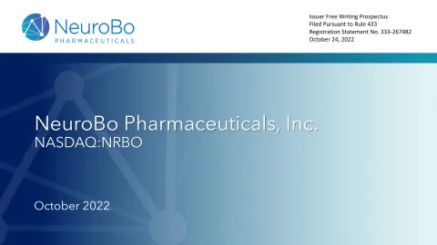 NeuroBo Pharmaceuticals | Securities Offering Presentation Deck | 30 slides