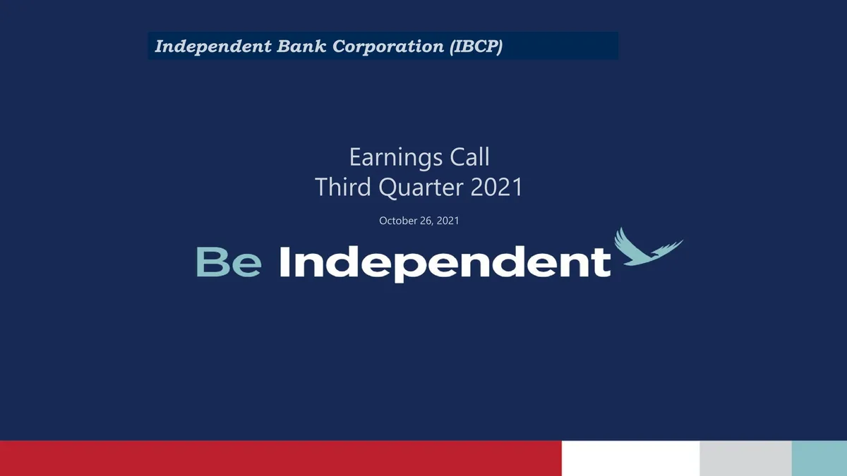 Independent Bank Corp | Results Presentation Deck | 27 slides · slide 1