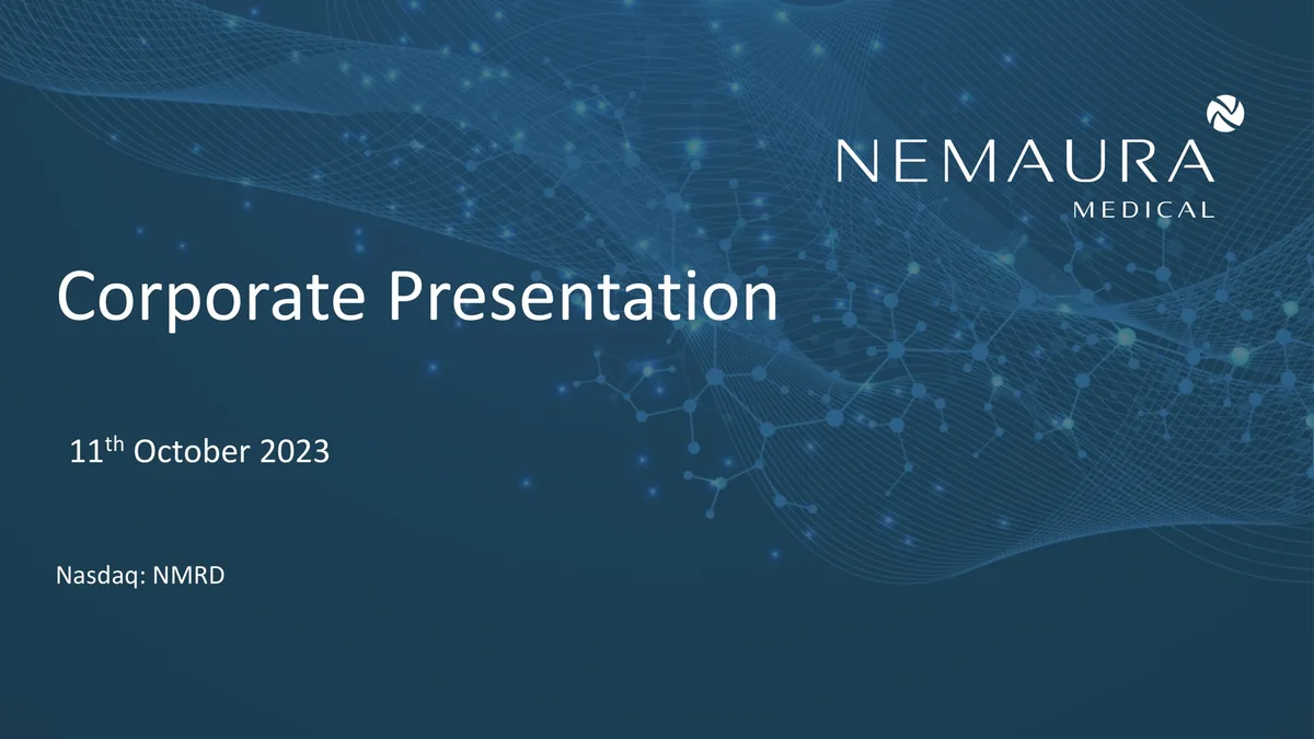 Nemaura Medical | Investor Presentation Deck | 19 slides · slide 1