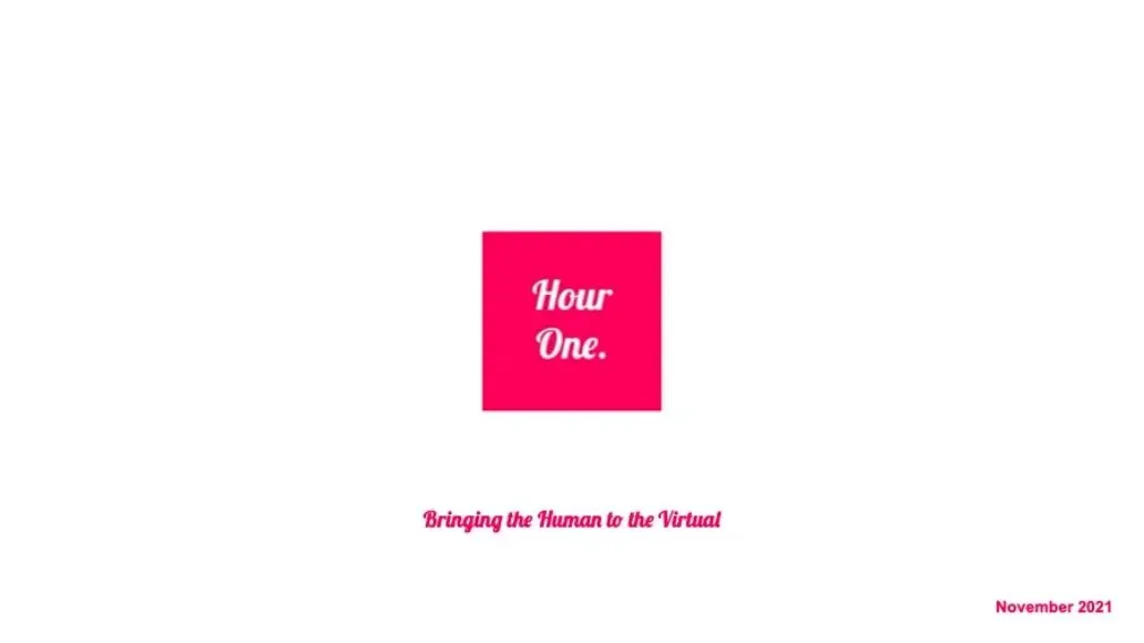 The pitch deck AI startup Hour One used to raise $20 million · slide 1
