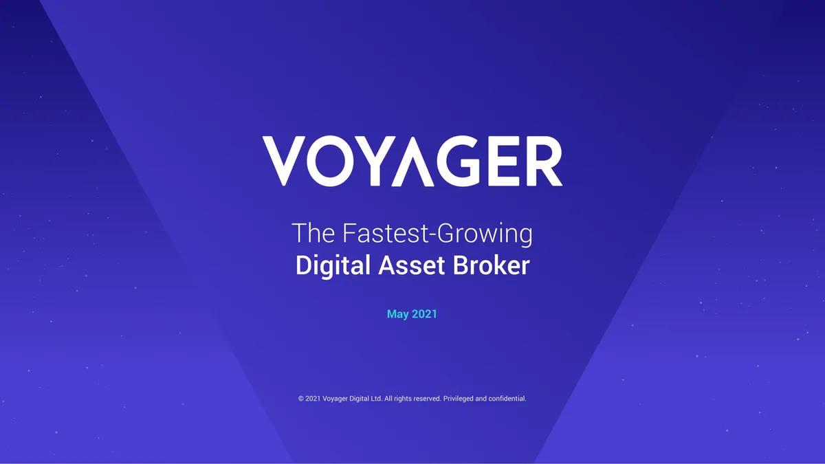 Voyager Digital | Investor Presentation Deck | 28 slides · slide 1