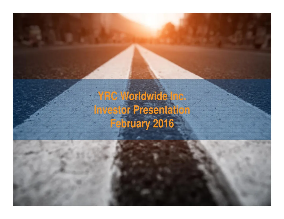 Yellow Corporation | Investor Presentation Deck | 30 slides · slide 1